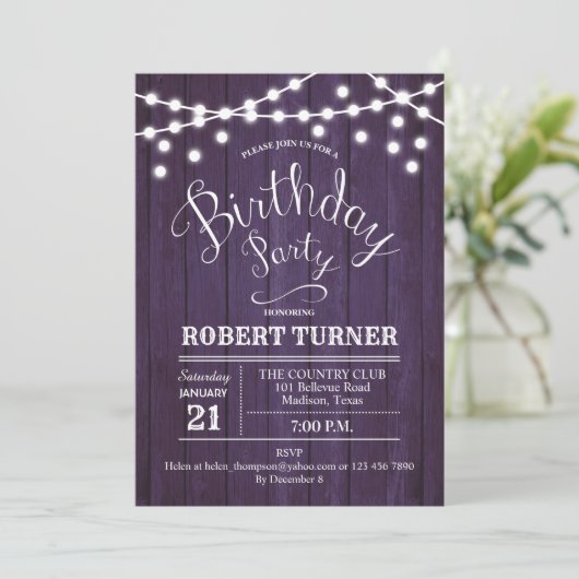 Elke zondag-feest - Robuust Paars hout Kaart (Staand voorkant)