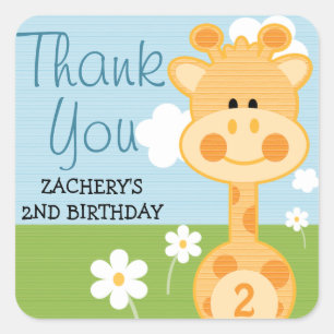 Elke zondag Giraffe Dank u wel! Vierkante Sticker