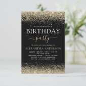 Elke zondag Gold Black Modern Glitter Kaart (Staand voorkant)