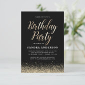 Elke zondag Gold Black Modern Glitter Kaart (Staand voorkant)