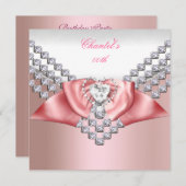 Elke zondag koraal roze 2 bowpap kaart (Voorkant / Achterkant)