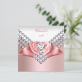 Elke zondag koraal roze 2 bowpap kaart (Staand voorkant)