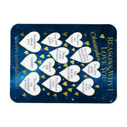 Elke zondag redenen waarom ik van je hou magneet (Horizontaal)