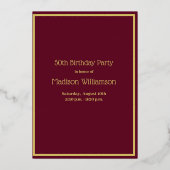 Elke zondag Rood goud Folie Uitnodiging (Achterkant)