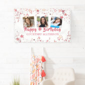 Elke zondag Roos Gold Stars 3 Foto's Spandoek (Insitu)