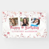 Elke zondag Roos Gold Stars 3 Foto's Spandoek (Horizontaal)