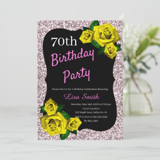 Elke zondag Roze gele rozen Kaart (Staand voorkant)