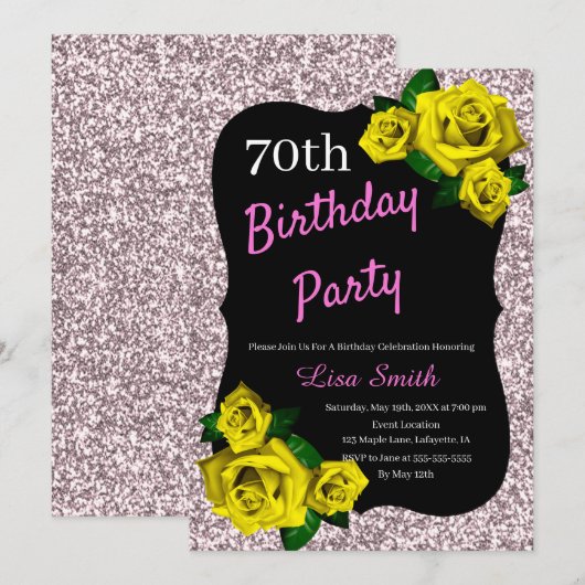 Elke zondag Roze gele rozen Kaart (Voorkant / Achterkant)