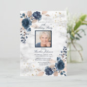 Elke zondag van de blauwe goudbloem Marmer Foto Kaart (Staand voorkant)