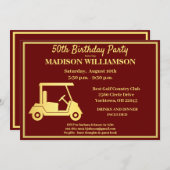 Elke zondag van de dag Golf Red Gold Kaart (Voorkant / Achterkant)