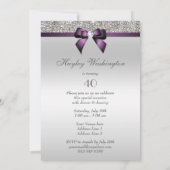 Elke zondag van de dag van de Silver Sequin Paarse Kaart (Achterkant)