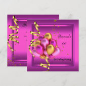 Elke zondag van de Elegant Pink Gold-ballonnen Kaart (Voorkant / Achterkant)