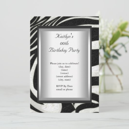 Elke zondag van de zwarte witte Zebra Kaart (Staand voorkant)