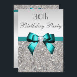 Elke zondag van een dag of van een andere dag, de  kaart<br><div class="desc">Elegant, op maat gemaakt, diep blauwgroen blauw en zilver elke verjaardag uitnodigingen voor vrouwen en meisjes met een prachtig glittery Silver print afbeelding, jeuken, gems-patronen, schattige, verfijnde glimmende printbogen en linten en digitale diamanten die sierjuwelen maken op een zilveren gradiëntachtergrond. Let op: dit zijn platte afbeeldingen - geen echte bogen,...</div>