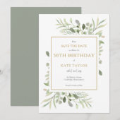 Elke zondag Waterverf Griekenland Save The Date (Voorkant / Achterkant)