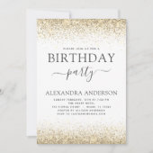 Elke zondag Wit goud Glitter Moderne Kaart (Voorkant)