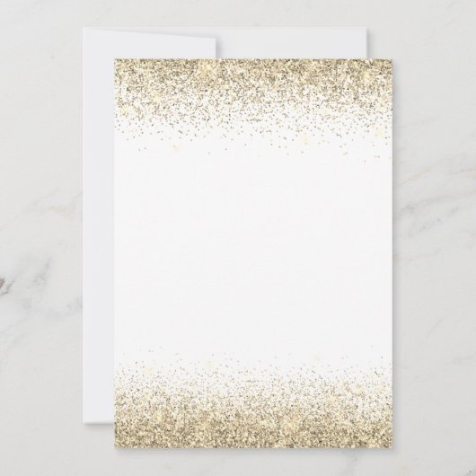 Elke zondag Wit goud Glitter Moderne Kaart (Achterkant)