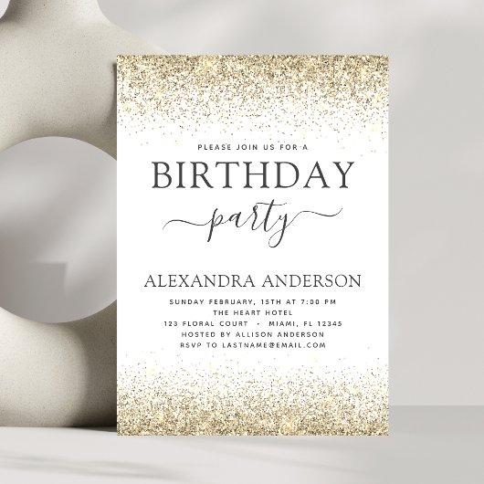 Elke zondag Wit goud Glitter Moderne Kaart