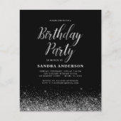 Elke zondag zilver zwarte moderne glitter (Voorkant)