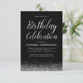 Elke zondag zilver zwarte moderne glitter kaart (Staand voorkant)