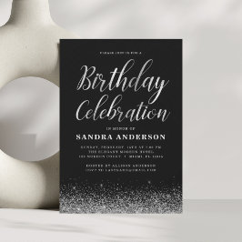 Elke zondag zilver zwarte moderne glitter kaart