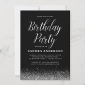 Elke zondag zilver zwarte moderne glitter kaart (Voorkant)