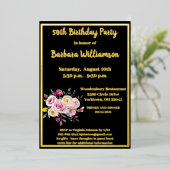 Elke zondag zwart goud folie uitnodiging (Staand Voorkant)