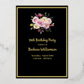 Elke zondag zwart goud folie uitnodiging (Achterkant)