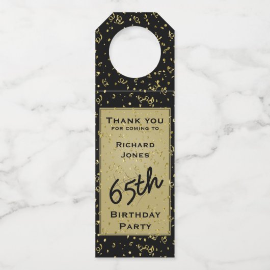 Elke zondag - zwart/goud over de heuvel flessenhanger (Voorkant)