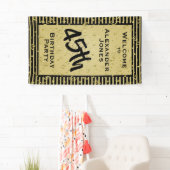 Elke zondag - Zwarte en gouden strepen Spandoek (Insitu)