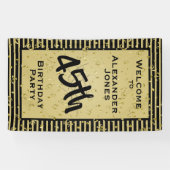 Elke zondag - Zwarte en gouden strepen Spandoek (Horizontaal)