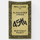 Elke zondag - Zwarte en gouden strepen Spandoek (Verticaal)