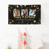 Elke zondag zwarte gouden sterren Foto naam Spandoek (Insitu)