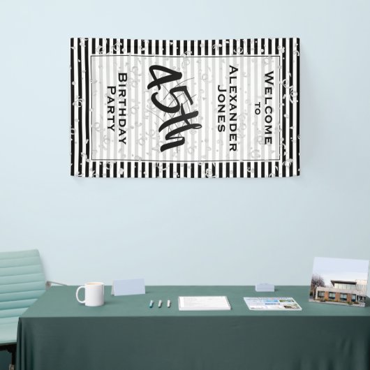 Elke zondag - zwarte/witte strepen spandoek (Beurs)