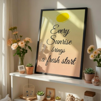 Elke zonneschijn brengt een frisse start perfect poster