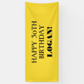 Elke zonnige gele zwarte, aangename verjaardagstan spandoek (Verticaal)