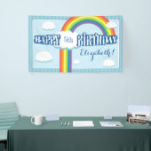 Elke zonnige regenboogwolk, geboortedag, banner (Beurs)