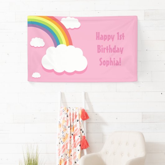 Elke zonnige roze regenboogwolk - zondagse banner (Insitu)