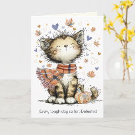 Elke zware dag verslagen, Aanmoediging Herfst Kat Kaart