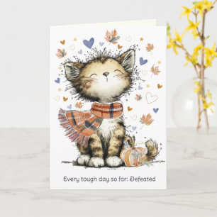 Elke zware dag verslagen, Aanmoediging Herfst Kat Kaart