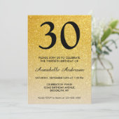 Elke zwarte goudglitter Sparkle Ombre Birthday Kaart (Staand voorkant)