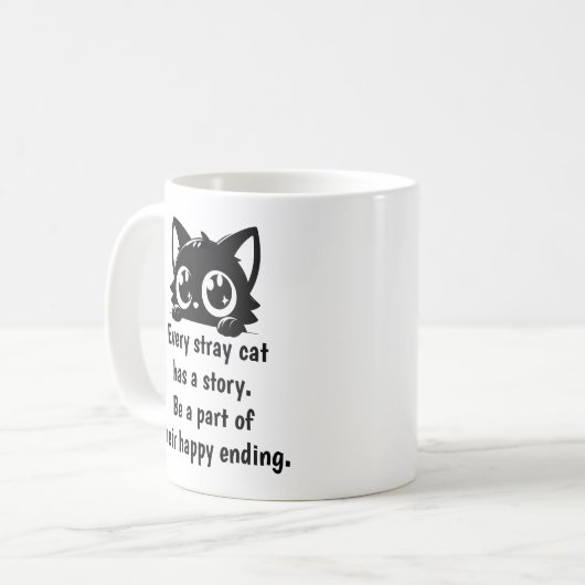 Elke zwerfkat heeft een verhaal koffiemok (Voorkant links)