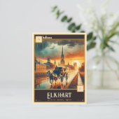 Elkhart, Indiana | Antiek Briefkaart (Staand voorkant)