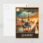 Elkhart, Indiana | Antiek Briefkaart (Voorkant / Achterkant)