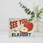 Elkhart Indiana Apple - Vintage Travel Briefkaart (Staand voorkant)
