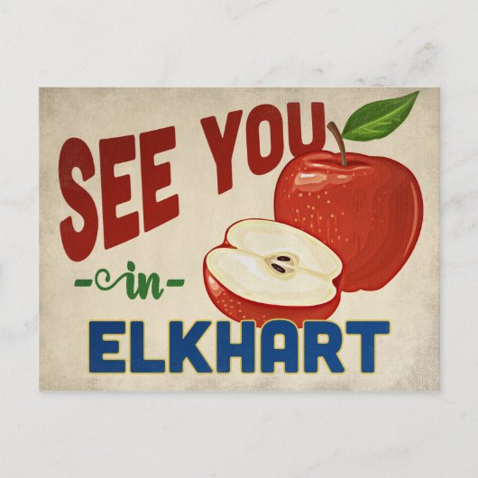 Elkhart Indiana Apple - Vintage Travel Briefkaart (Voorkant)