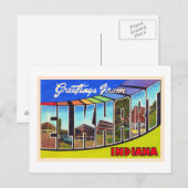 Elkhart Indiana IN Vintage Large Letter Postcard Briefkaart (Voorkant / Achterkant)
