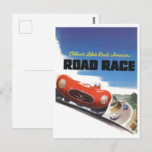 Elkhart Lake Road race 1955 Briefkaart (Voorkant / Achterkant)