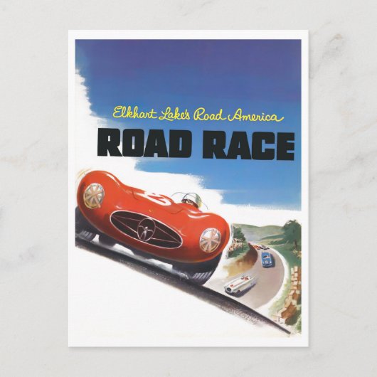 Elkhart Lake Road race 1955 Briefkaart (Voorkant)