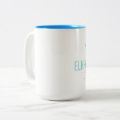 Elkhart Lake, Wisconsin Tweekleurige Koffiemok (Voorkant links)